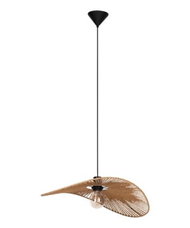 EGLO Sospensione SIRUELA con struttura  in acciaio nero, carta colore naturale  L. 56 cm