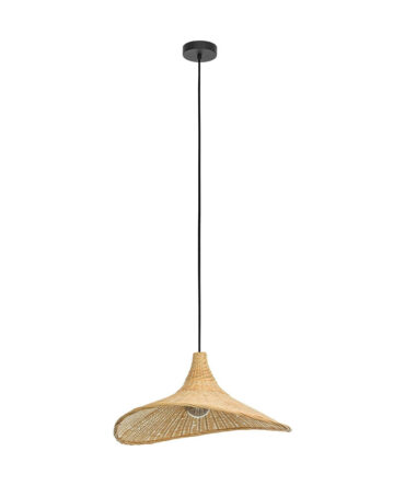 EGLO Sospensione HAXEY con struttura  in acciaio nero e legno colore naturale