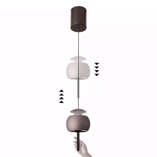 MANTRA ROLLER Lampada da sospensione nero a 1 luce D. 9,6 cm