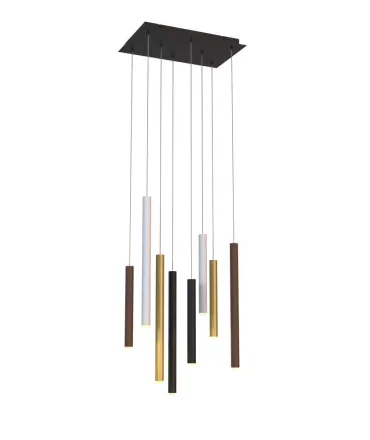 MANTRA CALA Lampada a sospensione bianco, nero, oro e corten  L.30x50 H 250 cm