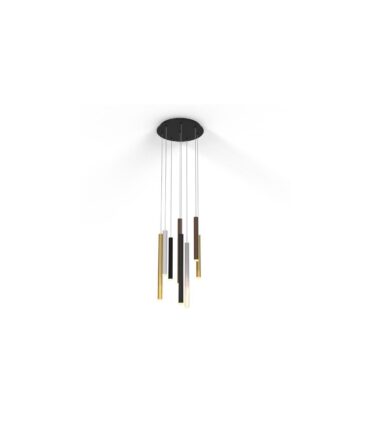 MANTRA CALA Lampada a sospensione bianco, nero, oro e corten  D. 40 e H 250 cm