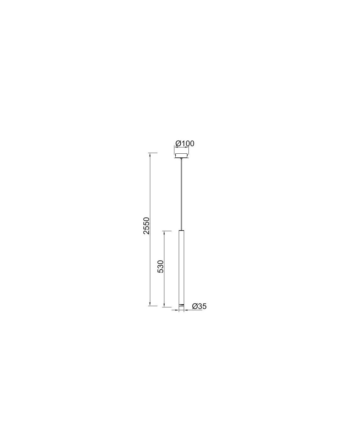 MANTRA CALA Lampada a sospensione nero D.3,5cm H 255 cm