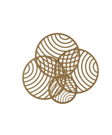 MANTRA COLLAGE  PLafoniera  a 4 moduli oro L. 63,5 cm L.69,5 cm