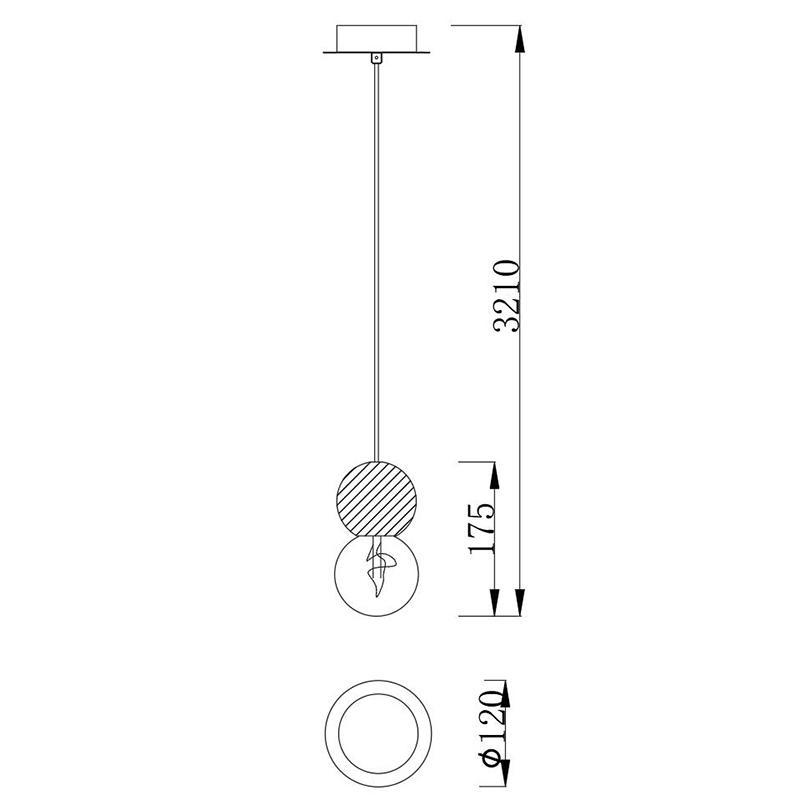 MANTRA GALAXIA Sospensione a 1 luce D. 12 cm H. 210 cm