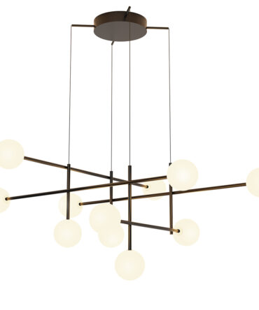 MANTRA CELLAR  Sospensione  nero a 11 luci L. 108,5 cm H. 180 cm