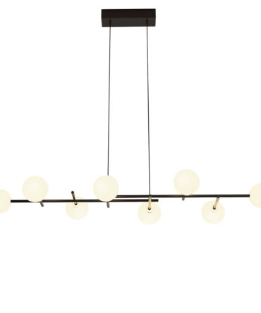 MANTRA CELLAR  Sospensione  nero a 8 luci L. 116 cm H. 160 cm