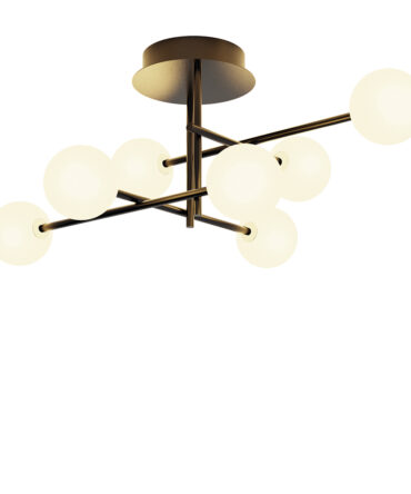 MANTRA CELLAR  Plafoniera  nero a 7 luci L. 69 cm H. 28 cm