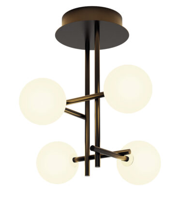 MANTRA CELLAR  Plafoniera  nero a 4 luci L. 35 cm H. 37,5 cm