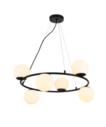 SMARTER Sospensione BOWLING nero opaco  a 6 luci D.70 cm