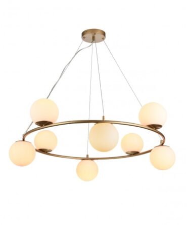 SMARTER Sospensione BOWLING oro opaco  a 8 luci D.88 cm