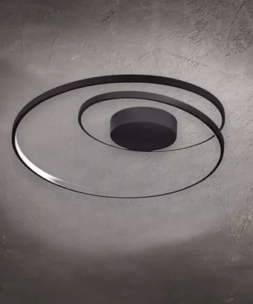 IDEAL LUX OZ Plafoniera  con finitura nero 4000 K -D. 60- H. 18 cm