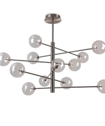 IDEAL LUX EQUINOXE Sospensione  a 12 luci fumè sf.- L. 128 cm - H. 91,5 cm