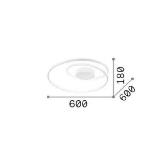 IDEAL LUX OZ Plafoniera con finitura bianco 4000 K - D. 60- H. 18 cm