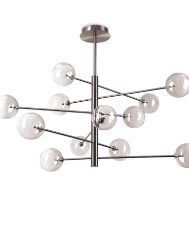 IDEAL LUX EQUINOXE Sospensione  a 12 luci ambra sf. - L. 128 cm - H. 91,5 cm