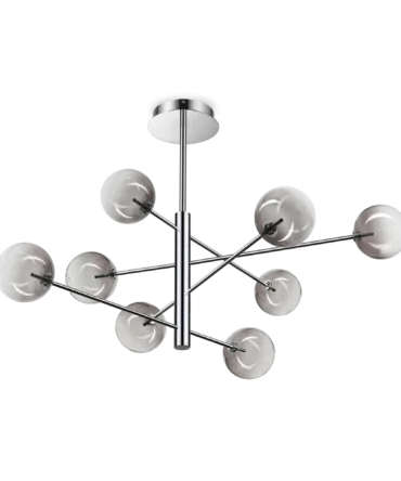 IDEAL LUX EQUINOXE sospensione  a 8 luci fumè sf. - L. 128 cm - H. 72 cm
