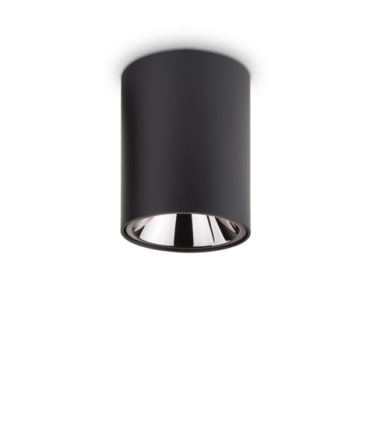 IDEAL LUX  NITRO ROUND Plafoniera con finitura nera  2700 K- D. 4 cm