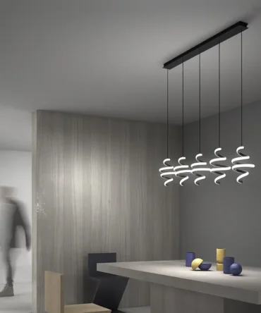 PROMOINGROSS BOUCLE STR  Sospensione 5 diffusori L. 120 cm H. 175 cm