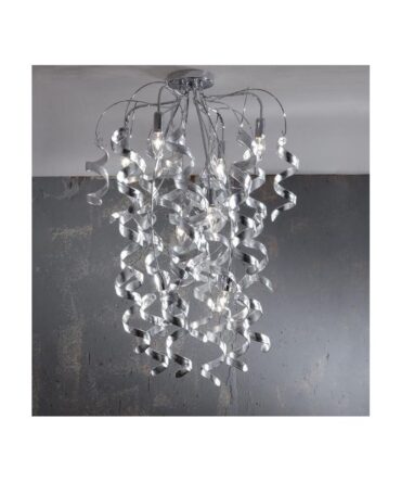 PADANA LAMPADARI Plafoniera MARILYN metallo cromo e vetro lavorato a mano