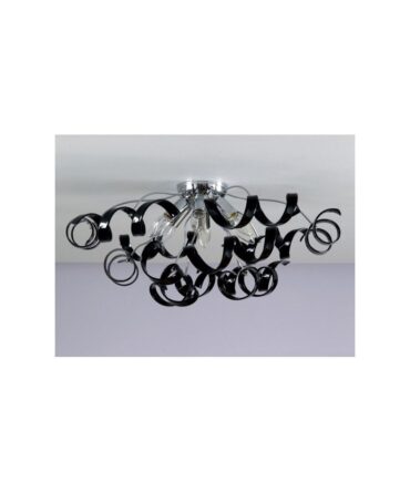 PADANA LAMPADARI Plafoniera media TRUDY  metallo cromo e vetro decorato