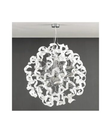 PADANA LAMPADARI Sospensione grande TRUDY  metallo cromo e vetro decorato