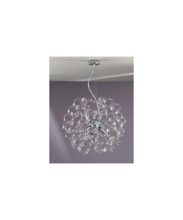 PADANA LAMPADARI Sospensione media TRUDY  metallo cromo e vetro decorato