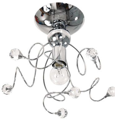 PADANA LAMPADARI Plafoniera  EVA metallo cromo e cristallo a 1 luce