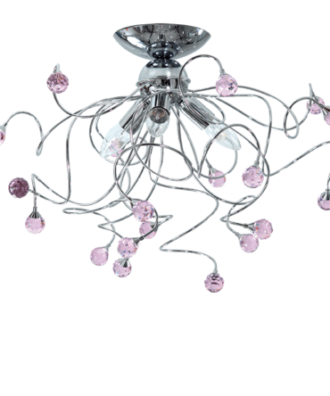 PADANA LAMPADARI Plafoniera  EVA metallo cromo e cristallo a 3 luci
