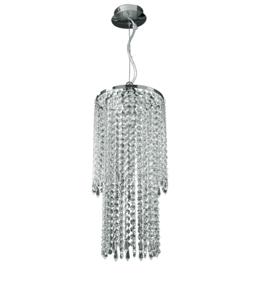 PADANA LAMPADARI Sospensione piccola TRESOR metallo cromo e cristalli al piombo