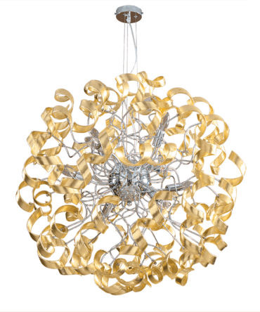 PADANA LAMPADARI Sospensione media TRUDY SPECIAL metallo cromo e vetro argento/oro