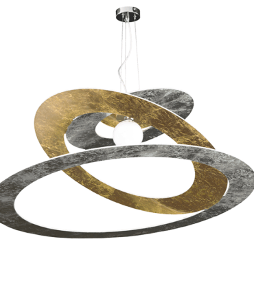 PADANA LAMPADARI  Sospensione media PLANET-ARIUM con finitura mix - D. 70 cm