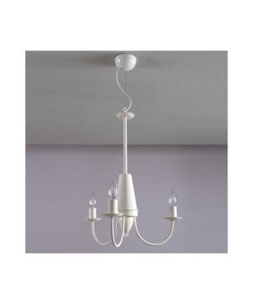 PADANA LAMPADARI Sospensione  ATELIER metallo cromo e bianco a 3 luci