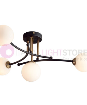 PADANA LAMPADARI Sospensione BYRON metallo nero opaco a 4 luci