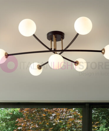 PADANA LAMPADARI Plafoniera BYRON metallo nero opaco