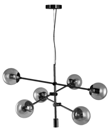 PADANA LAMPADARI  Sospensione GIOKO metallo finitura nera o bianca a 6 luci