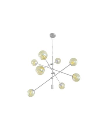 PADANA LAMPADARI  Sospensione GIOKO metallo finitura bianca o nera a 8 luci