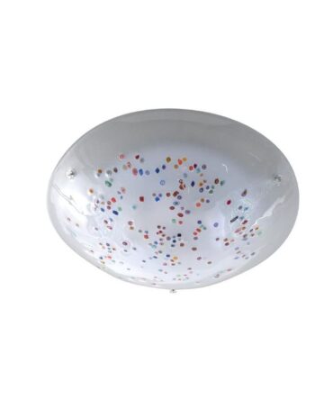 PADANA LAMPADARI Plafoniera media MIRIAM metallo cromo e vetro sabbiato