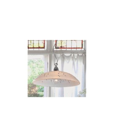 PADANA LAMPADARI Sospensione media MIRIAM metallo cromo e vetro sabbiato