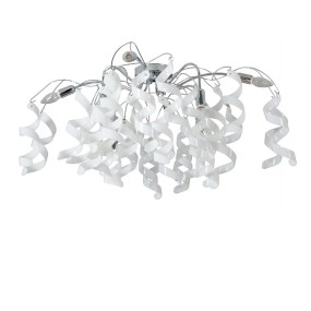 PADANA LAMPADARI Plafoniera grande MARILYN metallo cromo e vetro lavorato colori vari