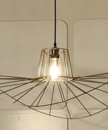 Illuminando Sombrero - Sospensione a forma di cappello in metallo Oro Satinato