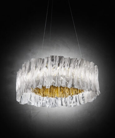 SLAMP ACCORDEON Sospensione colore oro - Luce calda 2700 K - D. 57 cm