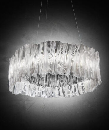 SLAMP ACCORDEON Sospensione colore silver - Luce calda 2700 K - D. 57 cm