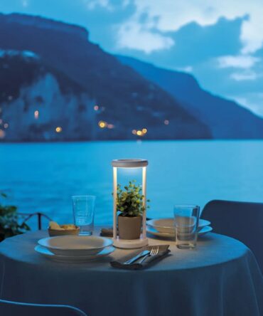 PROMOLUCE CLEPSY Lampada da tavolo ricaricabile bianco, oro rosato, antracite, ruggine, verde salvia - IP54 Uso esterno