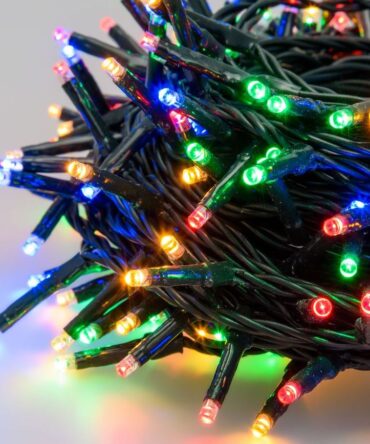 Luci di Natale - Catena Miniluci 180 Led Multicolore per esterno/interno L.13,1 mt