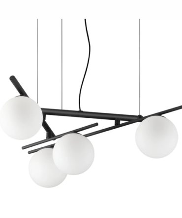 Lampadario moderno con sfere in vetro IDEAL LUX ATLAS nero - Ø 60cm